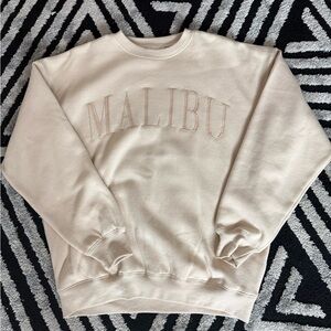 Malibu women’s oversized Cream Crewneck Sweater